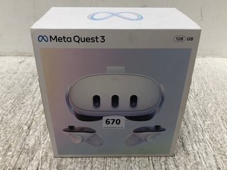 META QUEST 3 128GB VR HEADSET WITH CONTROLLERS: LOCATION - B11