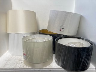 QTY OF JOHN LEWIS & PARTNERS LIGHTING ITEMS TO INCLUDE VELVET 40CM LAMPSHADE IN CREAM: LOCATION - B17