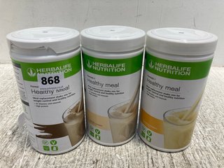 3 X TUBS OF ASSORTED HERBALIFE NUTRITION SUPPLEMENT TO INCLUDE VANILLA CREAM - BBE 21/11/25: LOCATION - C14