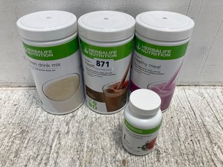 4 X TUBS OF ASSORTED HERBALIFE NUTRITION SUPPLEMENT TO INCLUDE SMOOTH CHOCOLATE - BBE 9/11/25: LOCATION - C14