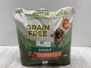 PACK OF HARRINGTONS GRAIN FREE 15KG ADULT DOG BISCUITS - BBE 28/2/25: LOCATION - C9