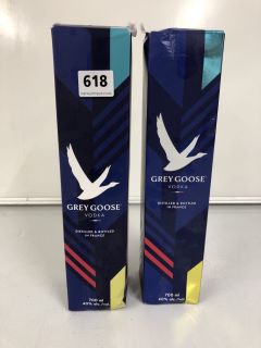 2 X BOTTLES OF GREY GOOSE VODKA 700ML ABV 40%  (PLEASE NOTE: 18+YEARS ONLY. STRICTLY NO COURIER REQUESTS. COLLECTIONS MONDAY 22ND - FRIDAY 26TH APRIL 2024 ONLY)