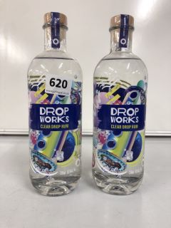 2 X BOTTLES OF DROPWORKS CLEAR DROP RUM 700ML ABV 45% (PLEASE NOTE: 18+YEARS ONLY. STRICTLY NO COURIER REQUESTS. COLLECTIONS MONDAY 22ND - FRIDAY 26TH APRIL 2024 ONLY)