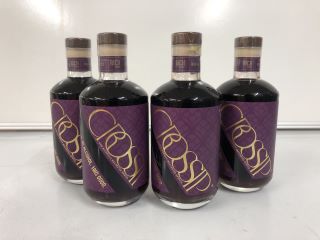 4 X BOTTLES OF CROSSIP NON-ALCOHOLIC NATURAL SPIRITS RICH BERRY