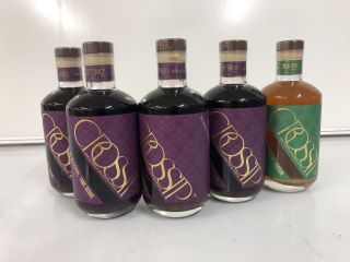 5 X ASSORTED BOTTLES OF CROSSIP NON-ALCOHOLIC NATURAL SPIRITS TO INCLUDE BLAZING PINEAPPLE AND RICH BERRY