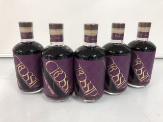 5 X BOTTLES OF CROSSIP NON-ALCOHOLIC NATURAL SPIRITS RICH BERRY