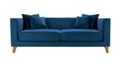 BARRA 4 SEATER SOFA IN DARK BLUE VELVET (COLLECTION OR OPTIONAL DELIVERY)