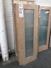 6 X ASSORTED DOORS TO INCLUDE XL JOINERY INTERIOR OAK PATTERN WITH OBSCURE GLASS APPROX 1981 X 610MM - MODEL NO. GOSHAP1024 (COLLECTION OR OPTIONAL DELIVERY) (KERBSIDE PALLET DELIVERY)