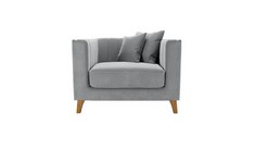 BARRA ARMCHAIR IN LIGHT GREY VELVET - RRP £723 (COLLECTION OR OPTIONAL DELIVERY)