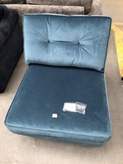 CRICKET ARMLESS UNIT IN TEAL VELVET - RRP £799 (COLLECTION OR OPTIONAL DELIVERY)