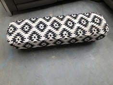 CRICKET FOOTSTOOL IN BLACK / WHITE GEOMETRIC PATTERN - RRP £449 (COLLECTION OR OPTIONAL DELIVERY)