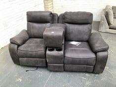 2 SEATER SOFA IN GRAPHITE WITH CONSOLE (COLLECTION OR OPTIONAL DELIVERY)