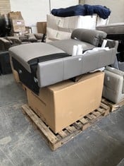 2 X ASSORTED SOFA PARTS TO INCLUDE 2 SEATER END SOFA PART IN GREY LEATHER (PART ONLY) (COLLECTION OR OPTIONAL DELIVERY) (KERBSIDE PALLET DELIVERY)