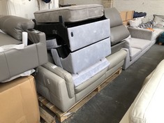 3 X ASSORTED SOFA PARTS TO INCLUDE 2 SEATER SOFA PART IN LIGHT GREY LEATHER (PART ONLY) (COLLECTION OR OPTIONAL DELIVERY) (KERBSIDE PALLET DELIVERY)