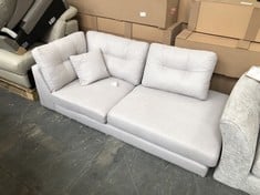 FINCHLEY RIGHT HAND FACING 1 SEATER TERMINAL SOFA IN FRESH SILVER FABRIC - RRP £899 (COLLECTION OR OPTIONAL DELIVERY)