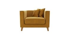 BARRA ARMCHAIR IN GOLDEN YELLOW VELVET - RRP £723 (COLLECTION OR OPTIONAL DELIVERY)