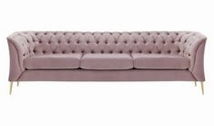 CHESTERFIELD MODERN 3 SEATER SOFA IN LIGHT PINK VELVET - RRP £899 (COLLECTION OR OPTIONAL DELIVERY)