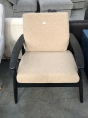 DEMURE ARMCHAIR IN BEIGE / BLACK LEGS - RRP £429 (COLLECTION OR OPTIONAL DELIVERY)