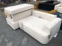 HOMELY LEFT HAND CORNER SOFA BED IN TEDDY IVORY FABRIC - RRP £2999 (COLLECTION OR OPTIONAL DELIVERY)