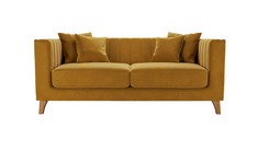 BARRA 2 SEATER SOFA IN GOLDEN YELLOW VELVET - RRP £963 (COLLECTION OR OPTIONAL DELIVERY)