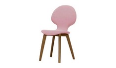 MYA DINING CHAIR IN LIGHT PINK FABRIC / DARK WOODEN LEGS (COLLECTION OR OPTIONAL DELIVERY)