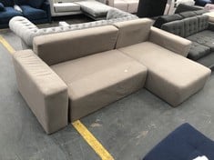 3 SEATER RIGHT HAND FACING CORNER SOFA IN BEIGE TEDDY FABRIC (COLLECTION OR OPTIONAL DELIVERY)