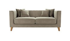 BARRA 3 SEATER SOFA IN LIGHT BROWN VELVET - RRP £1025 (COLLECTION OR OPTIONAL DELIVERY)
