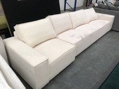 CHARLES 4 PIECE MODULAR SOFA IN TEDDY IVORY FABRIC (COLLECTION OR OPTIONAL DELIVERY)