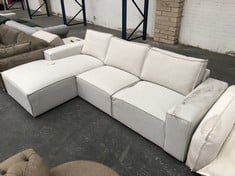 CHARLES LEFT HAND FACING CORNER SOFA IN LIGHT GREY FABRIC - RRP £949 (COLLECTION OR OPTIONAL DELIVERY)