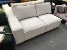 CHARLES 2 SEATER LHF CORNER MODULAR UNIT IN LIGHT GREY FABRIC - RRP £559 (COLLECTION OR OPTIONAL DELIVERY)