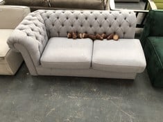 CHESTERFIELD 2 SEATER LHF MODULAR UNIT IN LIGHT GREY FABRIC - RRP £629 (COLLECTION OR OPTIONAL DELIVERY)