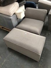 CHARLES SINGLE MODULAR SOFA IN DARK GREY FABRIC TO INCLUDE SMALL POUFFE - TOTAL LOT RRP £448 (COLLECTION OR OPTIONAL DELIVERY)