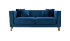 BARRA 2 SEATER SOFA IN DARK BLUE VELVET - RRP £963 (COLLECTION OR OPTIONAL DELIVERY)