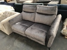 RENATO 2 SEATER SOFA IN HERITAGE GREY VELVET STEEL - RRP £1599 (COLLECTION OR OPTIONAL DELIVERY)