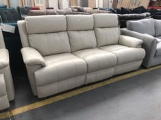 GRACY 3 SEATER SOFA IN BONE CHINA LEATHER - RRP £1499 (COLLECTION OR OPTIONAL DELIVERY)