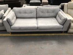 CRICKET 4 SEATER SOFA IN LEATHER MIX SILVER - RRP £1999 (COLLECTION OR OPTIONAL DELIVERY)