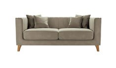 BARRA 2 SEATER SOFA IN LIGHT BROWN VELVET - RRP £963 (COLLECTION OR OPTIONAL DELIVERY)