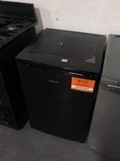 HOTPOINT UNDER COUNTER FRIDGE IN BLACK - MODEL NO. H55RM1110K1 - RRP £249 (COLLECTION OR OPTIONAL DELIVERY)