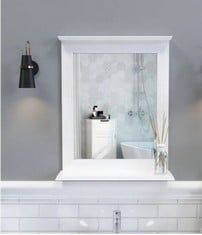 2 X SINGLE MIRROR SHELF IN WHITE - MODEL NO. IMP6096 - RRP £300 (COLLECTION OR OPTIONAL DELIVERY)