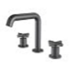 AQUA MINERAL DECK MOUNTED X-HEAD BASIN MIXER AND WASTE IN BRUSHED STEEL - MODEL NO. BE54011PG - RRP £325 (COLLECTION OR OPTIONAL DELIVERY)