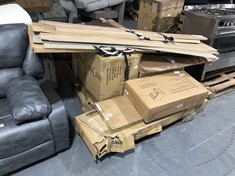 PALLET OF ASSORTED FURNITURE / PARTS TO INCLUDE SATURN COMPUTER DESK IN BLACK (BOX 2/2, PART ONLY) (COLLECTION OR OPTIONAL DELIVERY)