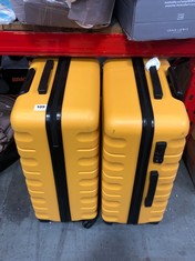 2 X JOHN LEWIS ANYDAY YELLOW 4 WHEEL MEDIUM TRAVEL CASE (DELIVERY ONLY)
