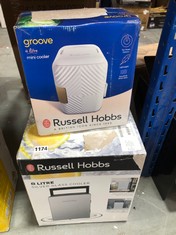 RUSSELL HOBBS MINI COOLER SILVER RH8CLR8001S TO INCLUDE RUSSELL HOBBS GROOVE 4L MINI COOLER WHITE RH4CLR1001GVB (DELIVERY ONLY)