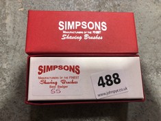 2 X SIMPSONS 55 BEST BADGER SHAVING BRUSH WITH FAUX IVORY HANDLE - TOTAL RRP £118 (DELIVERY ONLY)