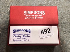 2 X SIMPSONS PERSIAN JAR PJ2 SUPER BADGER SHAVING BRUSH WITH FAUX IVORY HANDLE - TOTAL RRP £264 (DELIVERY ONLY)