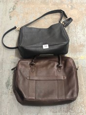 JOHN LEWIS LARGE BUCKLE LEATHER HOBO BAG - RRP £115 TO INCLUDE JOHN LEWIS BROWN LEATHER HANDBAG (DELIVERY ONLY)