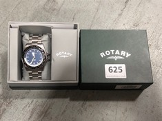 ROTARY MEN'S HENLEY WORLDTIMER BRACELET STRAP WATCH IN SILVER/BLUE GB05370/88 - RRP £249 (DELIVERY ONLY)