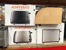 4 X ASSORTED ITEMS TO INCLUDE JOHN LEWIS ANYDAY 2 SLICE TOASTER (DELIVERY ONLY)