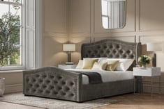 DRAY 6FT SUPER KING SIZE OTTOMAN BED FRAME MID GREY VELVET (BOXES 1-4 COMPLETE SET) RRP- £999 (COLLECTION OR OPTIONAL DELIVERY) (KERBSIDE PALLET DELIVERY)