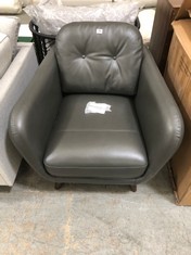 JOHN LEWIS ARLO LEATHER ARMCHAIR IN DARK GREY - RRP £649 (COLLECTION OR OPTIONAL DELIVERY)